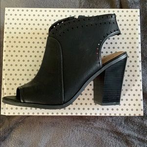 Black slingback booties